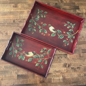 Vintage Handpainted Wooden Tea Tray/Serving Tray